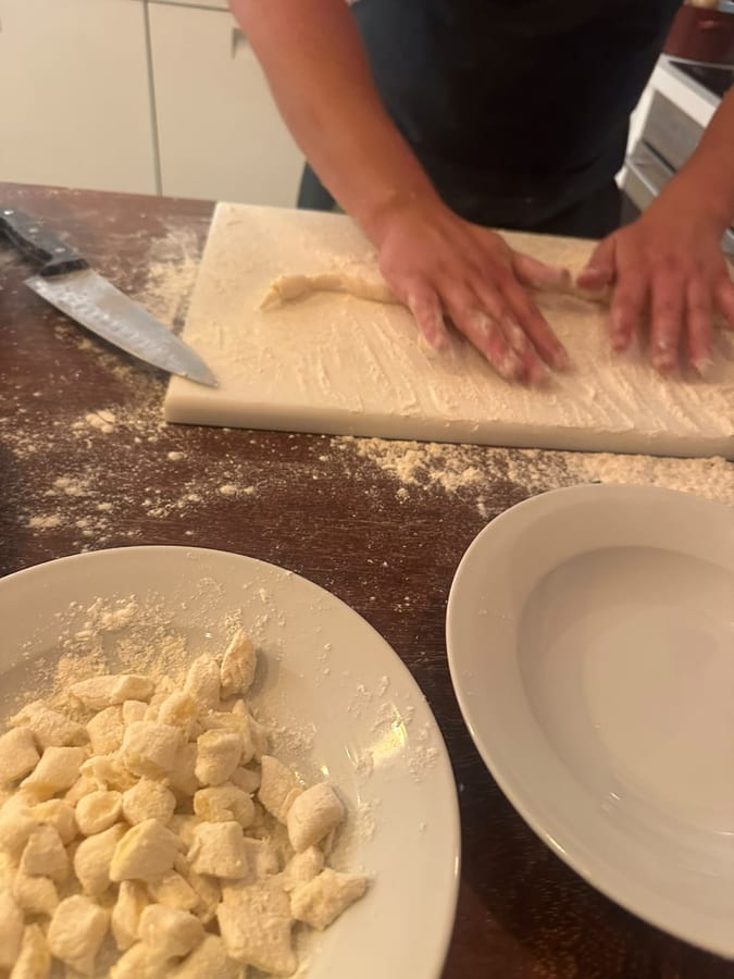 Gnocchi, rolled and cut by hand