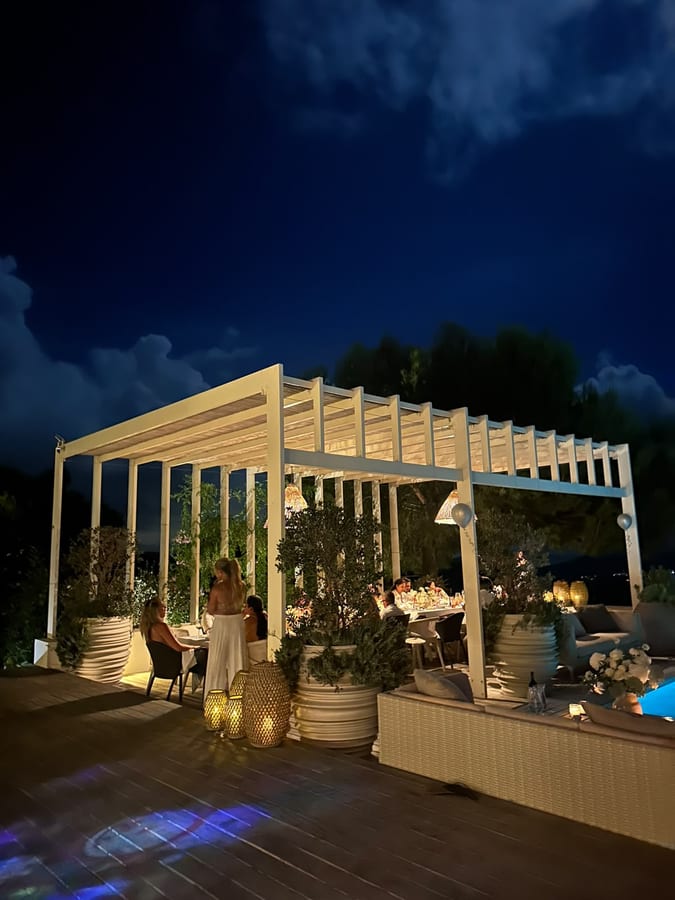 The villa after dark
